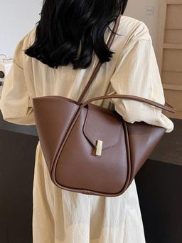 PARTIQ - Fashion Commuter Wing Tote Bag - Brown (M)