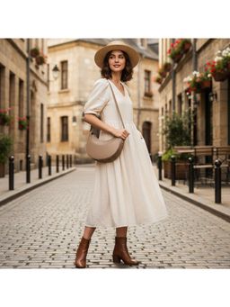 PARTIQ - Litchi Small Handbag - Brown (M)