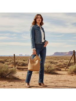 PARTIQ - One-Shoulder Versatile For Going Out And Commuting Basket Bucket Bag With Pouch - Beige (S/M)