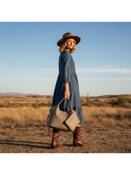 PARTIQ - Versatile Portable Bucket Womens Commuter Fashionable Handbag - Grey (M)