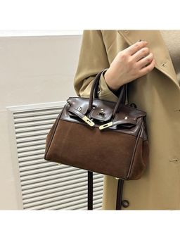 PARTIQ - Fashion Foreign Style Retro Platinum Handbag - Brown (M)