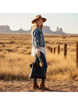 PARTIQ - Fashion Commuter Large Capacity Mother And Child Handbag With Pouch - Black (S/M)