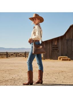 PARTIQ - Fashion Commuter Large Capacity Mother And Child Handbag With Pouch - Brown (S/M)