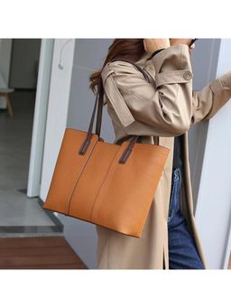 PARTIQ - Niche Design Textured Tote Bag For Women - Brown