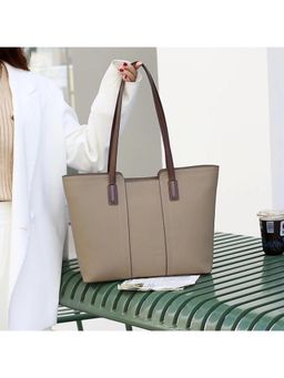 PARTIQ - Niche Design Textured Tote Bag For Women - Grey