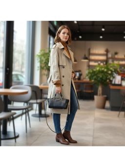 PARTIQ - Luxury Womens Casual Fashion One-Shoulder Handbag With Detachable Strap - Black (M)