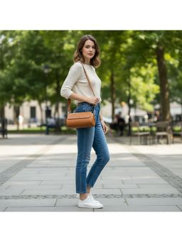 PARTIQ - Trendy Womens Foreign Fashion Commuting Versatile Sling Bag - Brown (M)