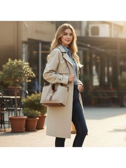 PARTIQ - Large Capacity Commuter Hand One-Shoulder Handbag with Detachable Strap - Brown (M)