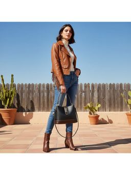 PARTIQ - Tide Niche Fashion Womens Handbag With Detachable Strap - Black (M)