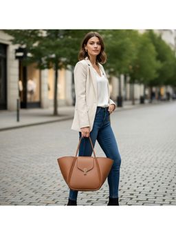 PARTIQ - Fashion Commuter Hand-Held Wing Tote Bag - Brown (M)