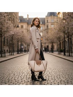 PARTIQ - Fashion Commuter Hand-Held Wing Tote Bag - Beige (M)