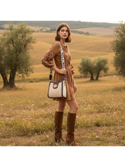 PARTIQ - Fashion Women Travel Broadband Versatile Straw Sling Bag - Beige (M)