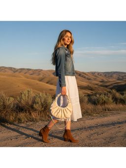 PARTIQ - Fashion Versatile Womens Handbag with Detachable Strap - Cream (M)