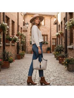 PARTIQ - Large Capacity Fashion Commuter Womens Handbag with Detachable Strap - Black (M)