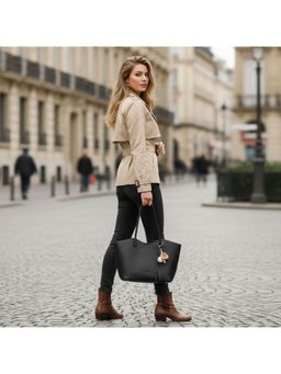 PARTIQ - Large Capacity Commuter Fashionable And Versatile Handbag - Black (M)