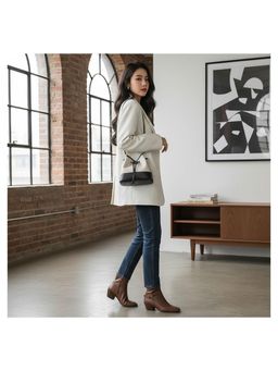 PARTIQ - Fashion Contrast Splicing Drawstring Shoulder Sling Bag - black (M)