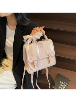 PARTIQ - Light Luxury, Niche Design, Travel Backpack Style Handbag With Detachable Strap - Pink (M)