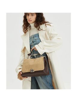 PARTIQ - Womens Commuter Large-Capacity Handbag with Detachable Strap - Brown (M)