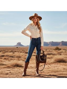 PARTIQ - Retro Commuter Bucket Feel Niche Oil Wax Leather Handbag With Detachable Strap - Red