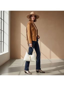 PARTIQ - Contrast Niche Womens Retro One-Shoulder Versatile Casual Handbag - White