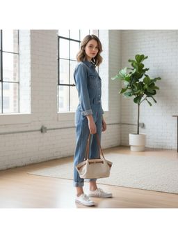 PARTIQ - Fashion Commuting Versatile Tote Hardbottom Three-Dimensional Handbag - Cream