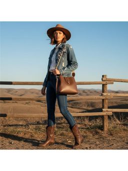 PARTIQ - Western-Style Womens Commuter Sling Bag - Brown