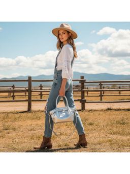 PARTIQ - Versatile Fashion Retro Shoulder Handbag With Detachable Strap - Silver