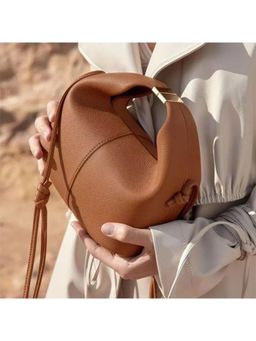 PARTIQ - One-Shoulder Underarm Commuting Fashion Lunch Box Casual Outing Handbag - Brown