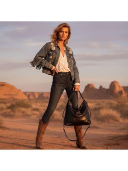 PARTIQ - Popular One Shoulder Womens Handbag With Detachable Strap - Black