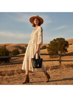 PARTIQ - Fashion Commuter Solid/Plain Womens Handbag With Detachable Strap - Black