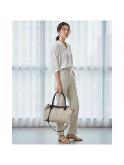 PARTIQ - Retro Commuting One-Shoulder Canvas Underarm For Women Handbag With Detachable Strap - Black