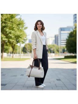 PARTIQ - Retro Commuting One-Shoulder Canvas Underarm For Women Handbag With Detachable Strap - Brown