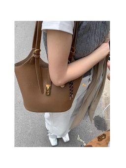 PARTIQ - Womens Trend Korean Retro Bucket Style Handbag - Brown