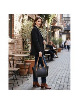 PARTIQ - Arge Womens Commuting Large Capacity Underarm Handbag - Black