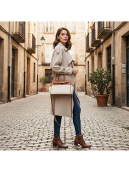 PARTIQ - One-Shoulder Commuting Large Capacity Versatile Canvas Handbag - Brown