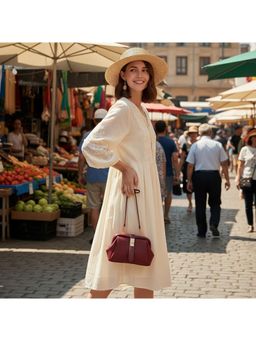 PARTIQ - Style Trendy Versatile Niche Stylish Fashion Handbag With Detachable Strap - Red