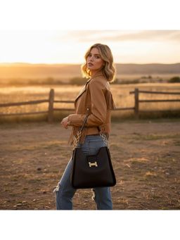 PARTIQ - Casual Style Single-Shoulder French Popular Commuter Womens Handbag - Black