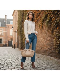 PARTIQ - One-Shoulder Large Capacity Underarm Fashion Light Luxury Handbag - White