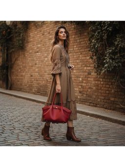 PARTIQ - One-Shoulder Large Capacity Underarm Fashion Light Luxury Handbag - Red