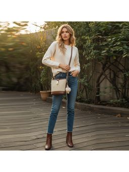 PARTIQ - Niche Design Commuting Bucket Bag with Detachable Strap - Brown