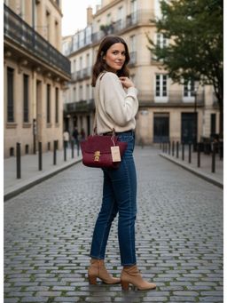 PARTIQ - Womens Popular Versatile Chain Wing Handbag With Detachable Strap - Red