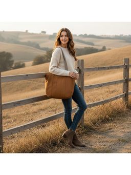 PARTIQ - Hand Versatile Student Commuting Armpit Large Capacity Handbag - Brown