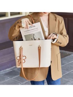 PARTIQ - Commuter Casual Large Capacity Fashionable Womens Spot Tote Bag - Beige