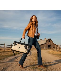 PARTIQ - Women Short Distance Business Trip Lightweight Handbag with Detachable Strap - Black