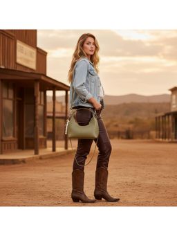 PARTIQ - Square Korean Version Of The Coin Purse Stylish Handbag With Detachable Strap - Green