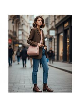 PARTIQ - All-Match Portable Handbag with Detachable Strap - Pink