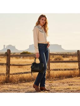 PARTIQ - Versatile Simple Bucket Lazy Style One-Shoulder French Handbag With Detachable Strap - Black