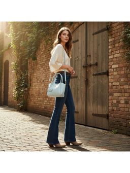 PARTIQ - Versatile Simple Bucket Lazy Style One-Shoulder French Handbag With Detachable Strap - Blue