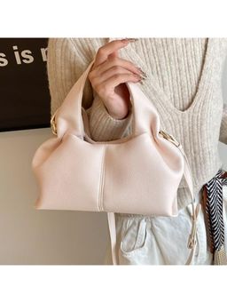 PARTIQ - Simple Korean Style Niche Temperament Handbag With Detachable Strap - White