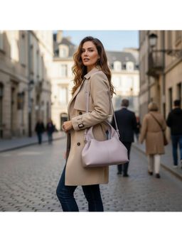 PARTIQ - Simple Korean Style Niche Temperament Handbag With Detachable Strap - Nude